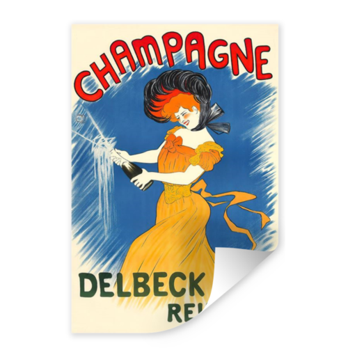 Karo-art Poster - Champagne Delbeck, 1920, 3 maten, verpakt in stevige kartonnen rolkoker, Premium Print