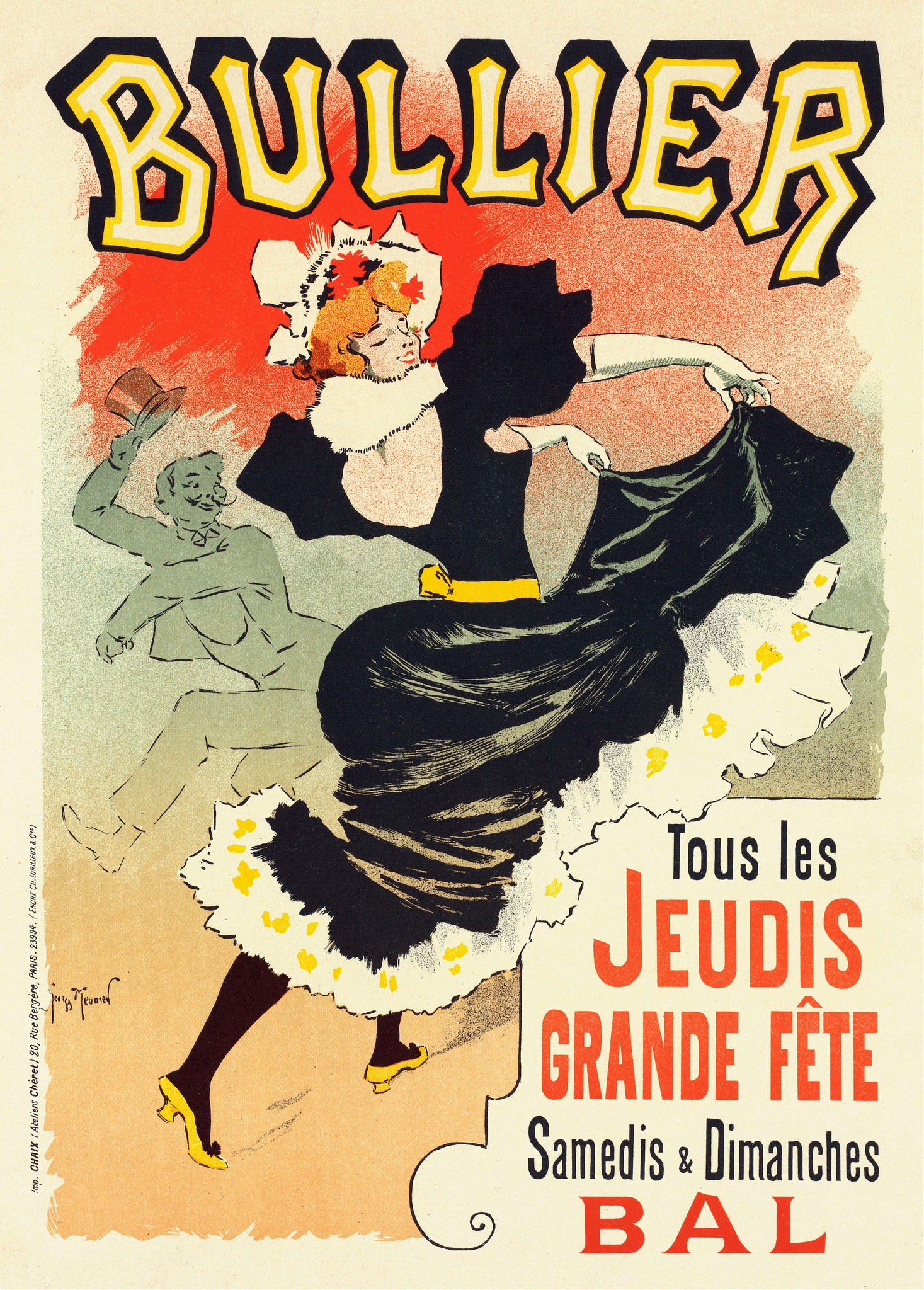 Poster - Bullier, Pour Le bal, 1899, Premium Print, verpakt in stevige kartonnen rolkoker