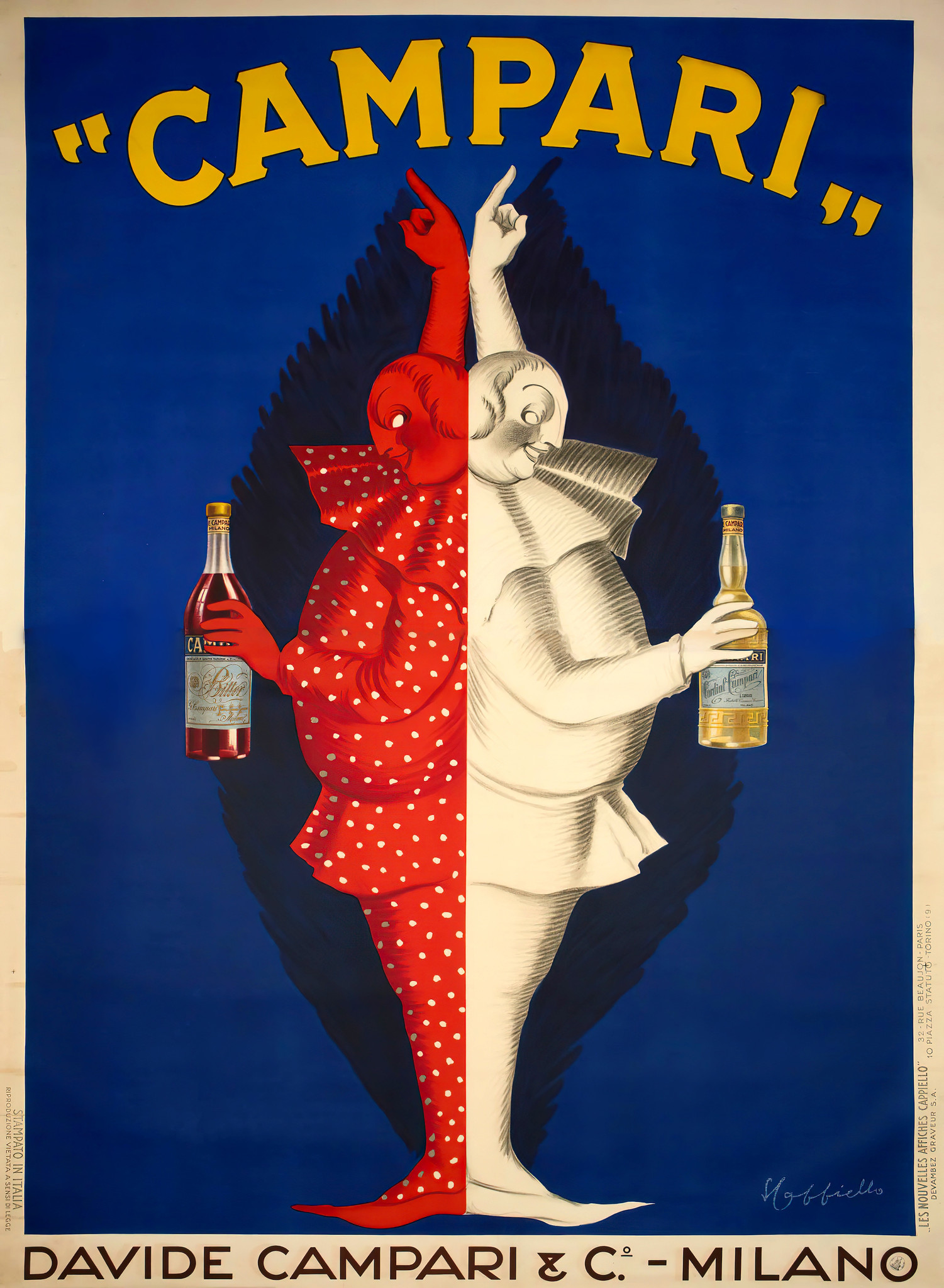 Poster - Campari, Milano, Poster uit 1921, Premium print, verpakt in stevige kartonnen koker. afbeelding