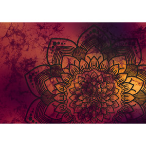 Karo-art Poster - Abstracte Mandala, Prachtige super scherpe print op poster, verpakt in stevige kartonnen rolkoker