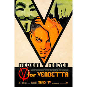 Karo-art Poster - V voor Vendetta, 2005, Originele Filmposter, Premium Print, stevig verpakt