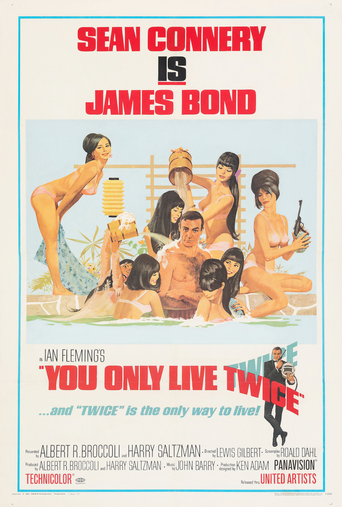 Poster -James Bond in You only live twice, Originele Filmposter, Premium Print, verpakt in stevige kartonnen koker