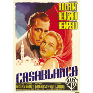 Karo-art Poster - Casablanca, Vintage uit de jaren 1940, Originele Filmposter, verpakt in stevige kartonnen koker