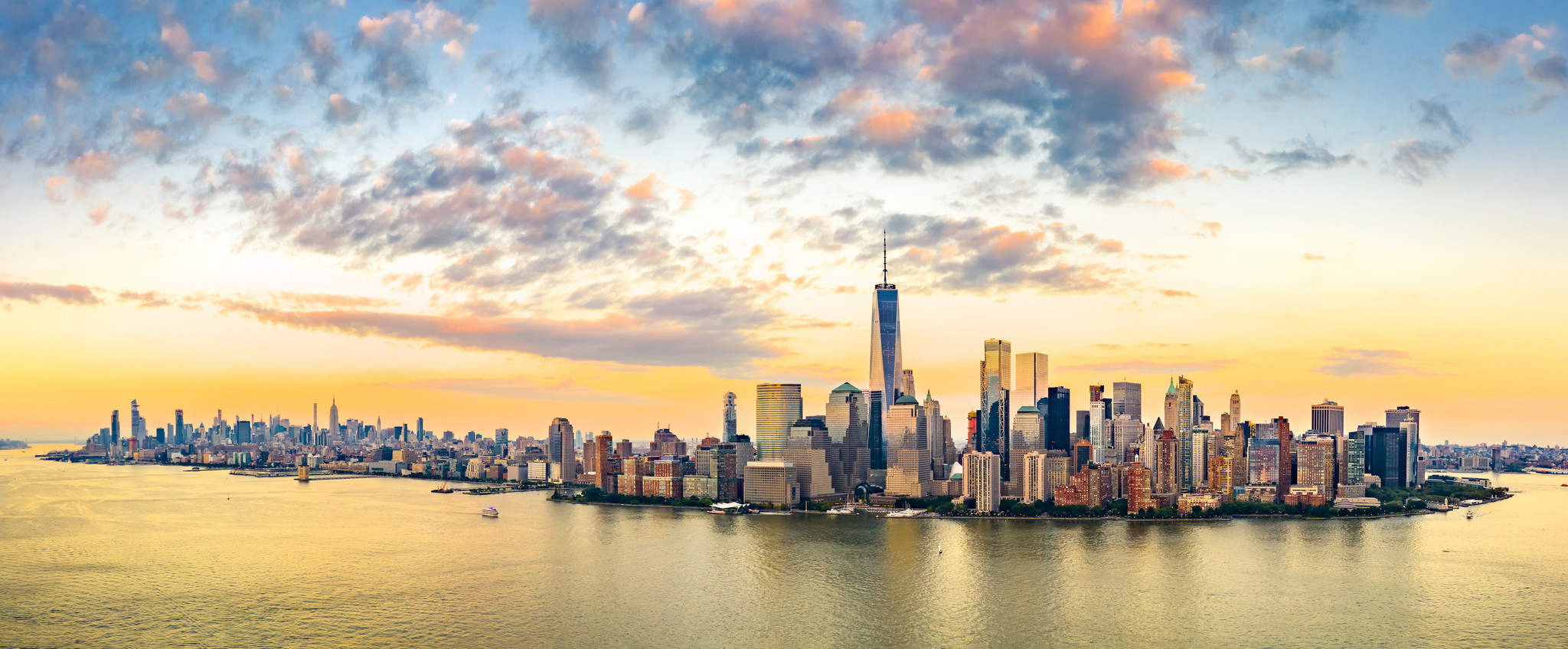 Schilderij - New York panorama , 2 maten , Multikleur , Premium print afbeelding