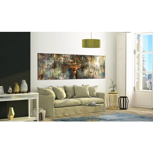 Schilderij - Land van Geluk , multi kleur, 2 maten, Abstracte afbeelding, Premium Print op echt Italiaans canvas, Wanddecoratie