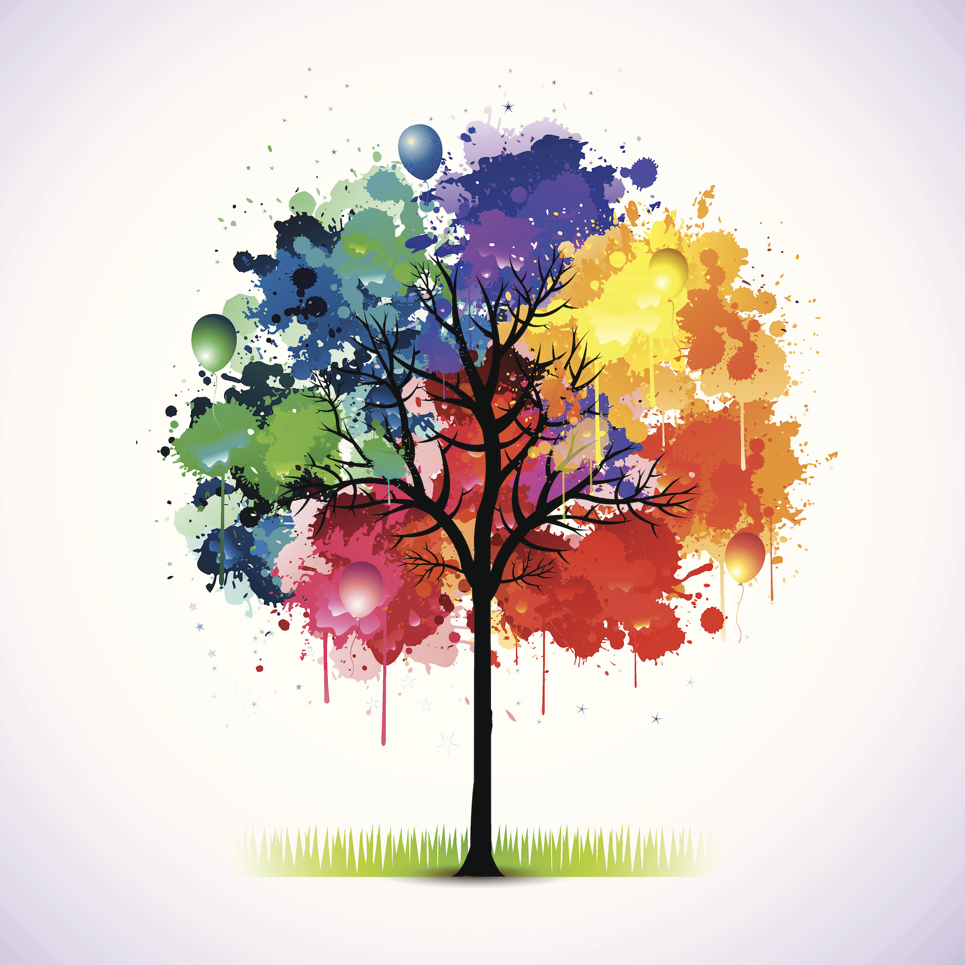 Afbeelding op acrylglas - Gekleurde boom afbeelding