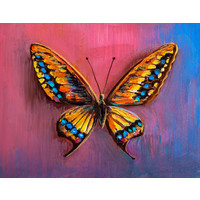Karo-art Afbeelding op acrylglas - Vlinder in kleuren, 3 maten