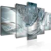 Schilderij - Moderne paardebloem, blauw, 5 luik, print op echt Italiaans canvas, zachte kleuren, prachtig aan de muur Schilderij - Moderne paardebloem, blauw, 5 luik, print op echt Italiaans canvas, zachte kleuren, prachtig aan de muur