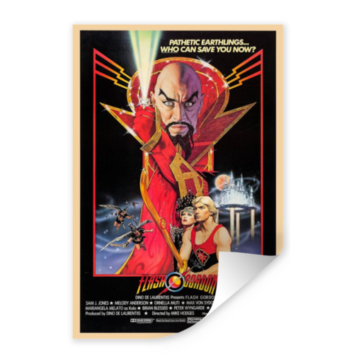 Karo-art Poster - Flash Gordon, 1980 science fiction, originele Filmposter, verpakt in een stevige kartonnen koker