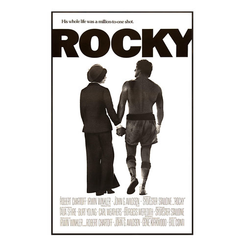 Karo-art Poster - Rocky, 1976 Amerikaanse sport drama film, originele Filmposter gerestaureerd, verpakt in stevige kartonnen koker