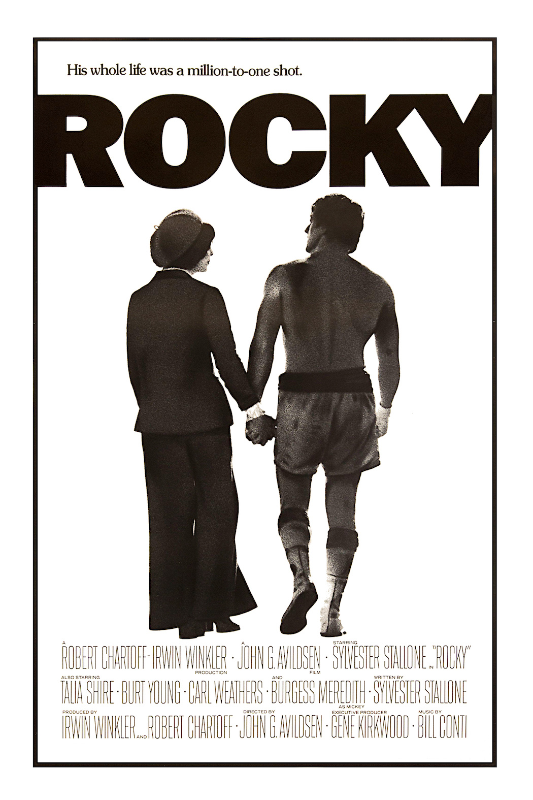 Poster - Rocky, 1976 Amerikaanse sport drama film, originele Filmposter gerestaureerd, verpakt in stevige kartonnen koker