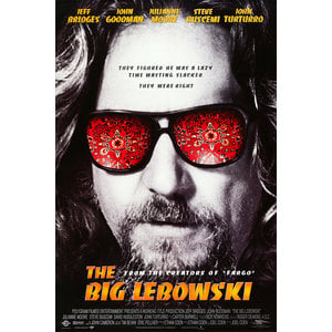 Karo-art Poster- The Big Lebowski, originele Filmposter uit 1998 misdaad komedie film, verpakt in stevige kartonnen rolkoker