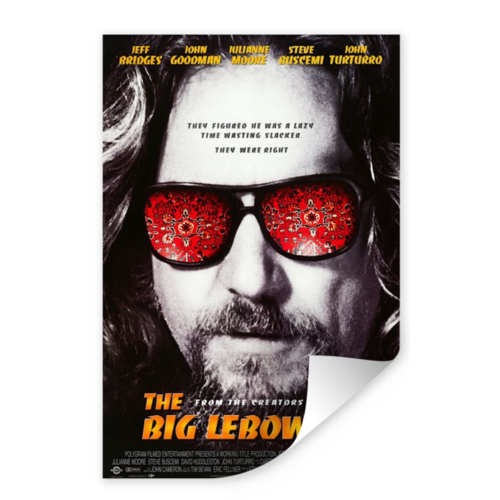 Karo-art Poster- The Big Lebowski, originele Filmposter uit 1998 misdaad komedie film, verpakt in stevige kartonnen rolkoker