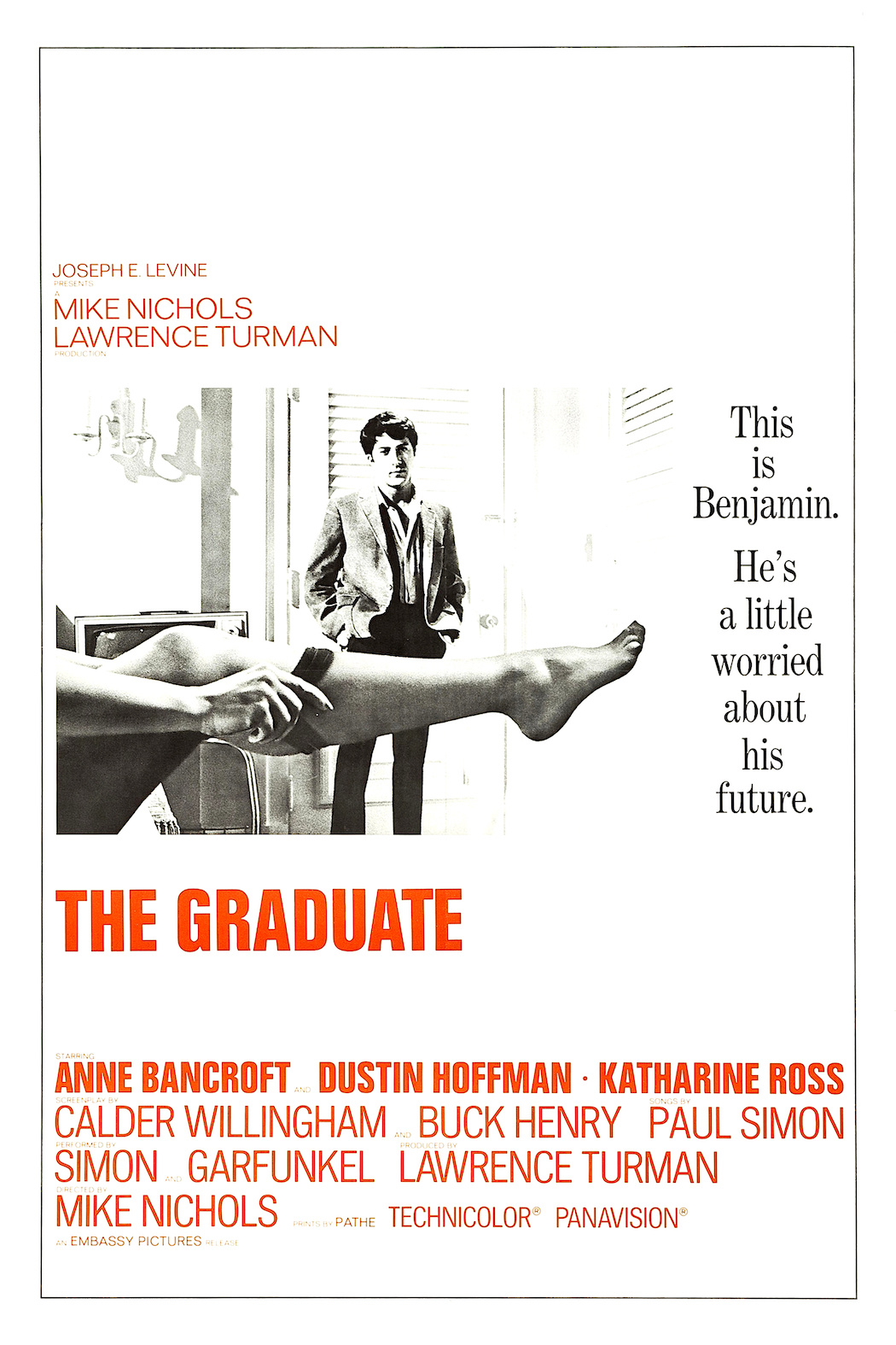 Poster- The Graduate, 1967 Amerikaanse romantische komedie-drama film, originele Filmposter, stevig verpakt in kartonnen koker