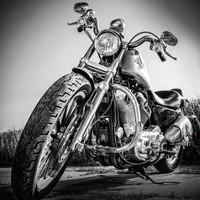 Foto Glas Art - Glasschilderij Harley Davidson, zwart/wit, 80x80cm, prachtig glasschilderij van een iconische motorfiets, Eyecatcher aan de muur, Foto Glas Art - Glasschilderij Harley Davidson, zwart/wit, 80x80cm, prachtig glasschilderij van een iconische motorfiets, Eyecatcher aan de muur,