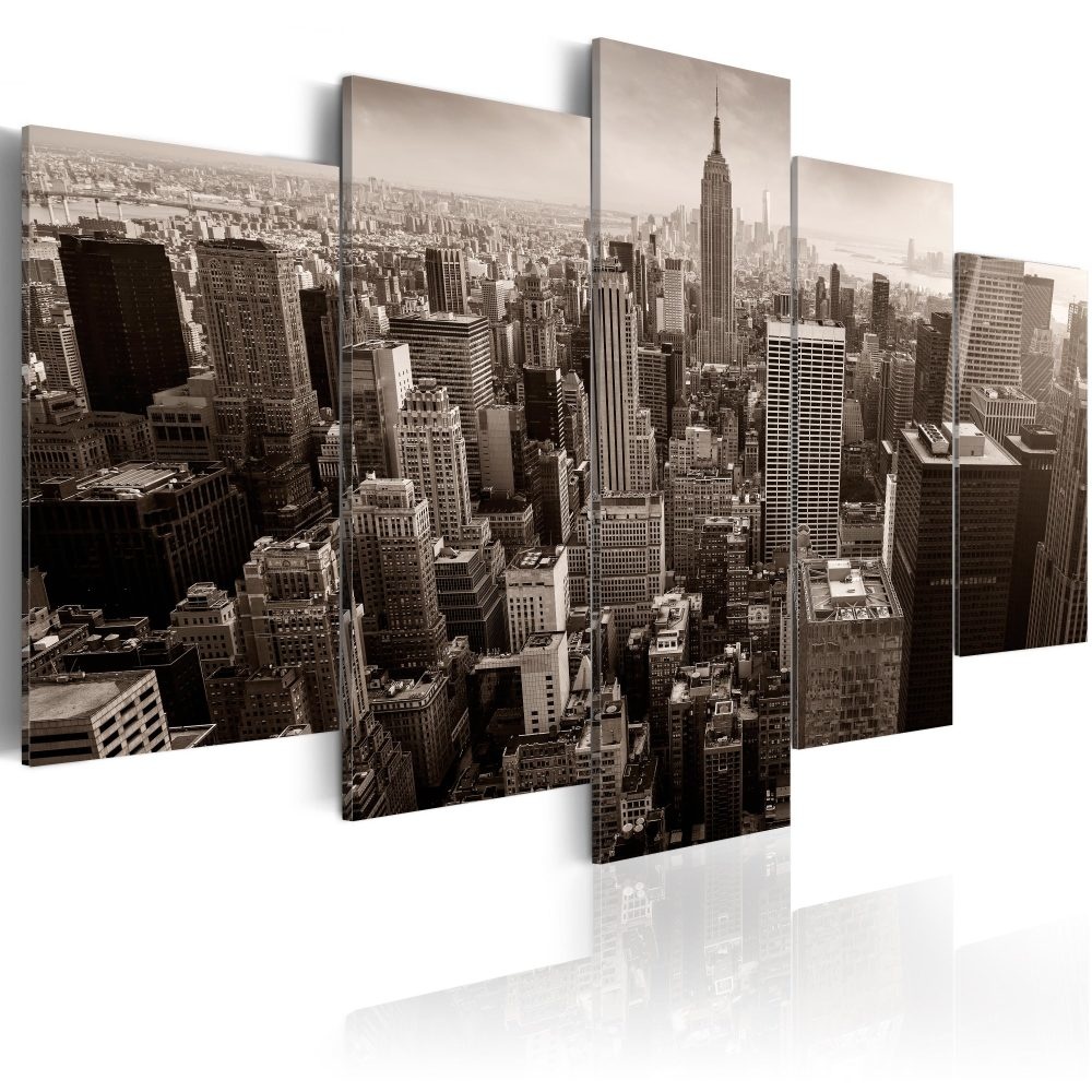 Schilderij - Overzicht van New York , 5 luik - Copy