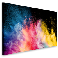 Karo-art Schilderij - Kleurrijke explosie, een feest van kleuren, premium print, wanddecoratie, zeer stevig verpakt geleverd