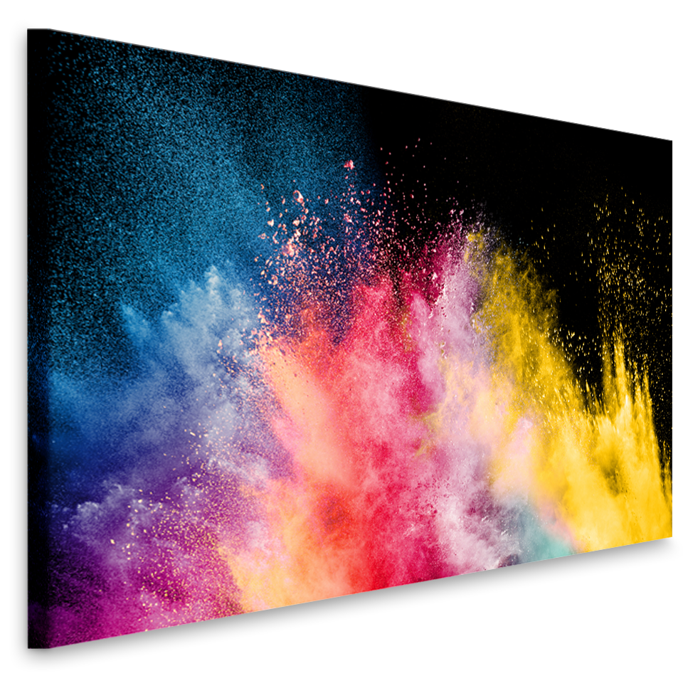 Schilderij - Kleurrijke explosie, een feest van kleuren, premium print, wanddecoratie, zeer stevig verpakt geleverd