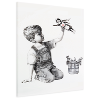 Karo-art Schilderij - Banksy- Game Changer, gemaakt voor het verplegend personeel tijdens Covid, premium print, wanddecoratie