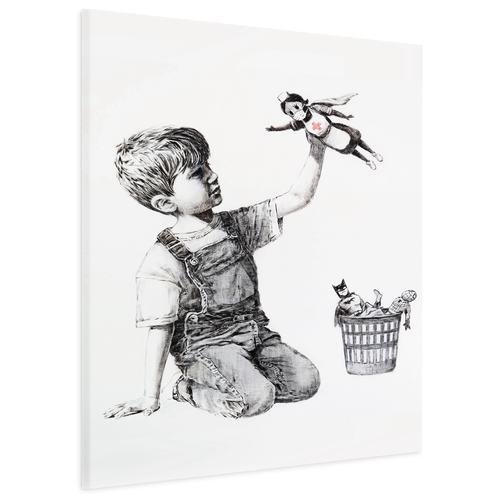 Karo-art Schilderij - Banksy- Game Changer, gemaakt voor het verplegend personeel tijdens Covid, premium print, wanddecoratie