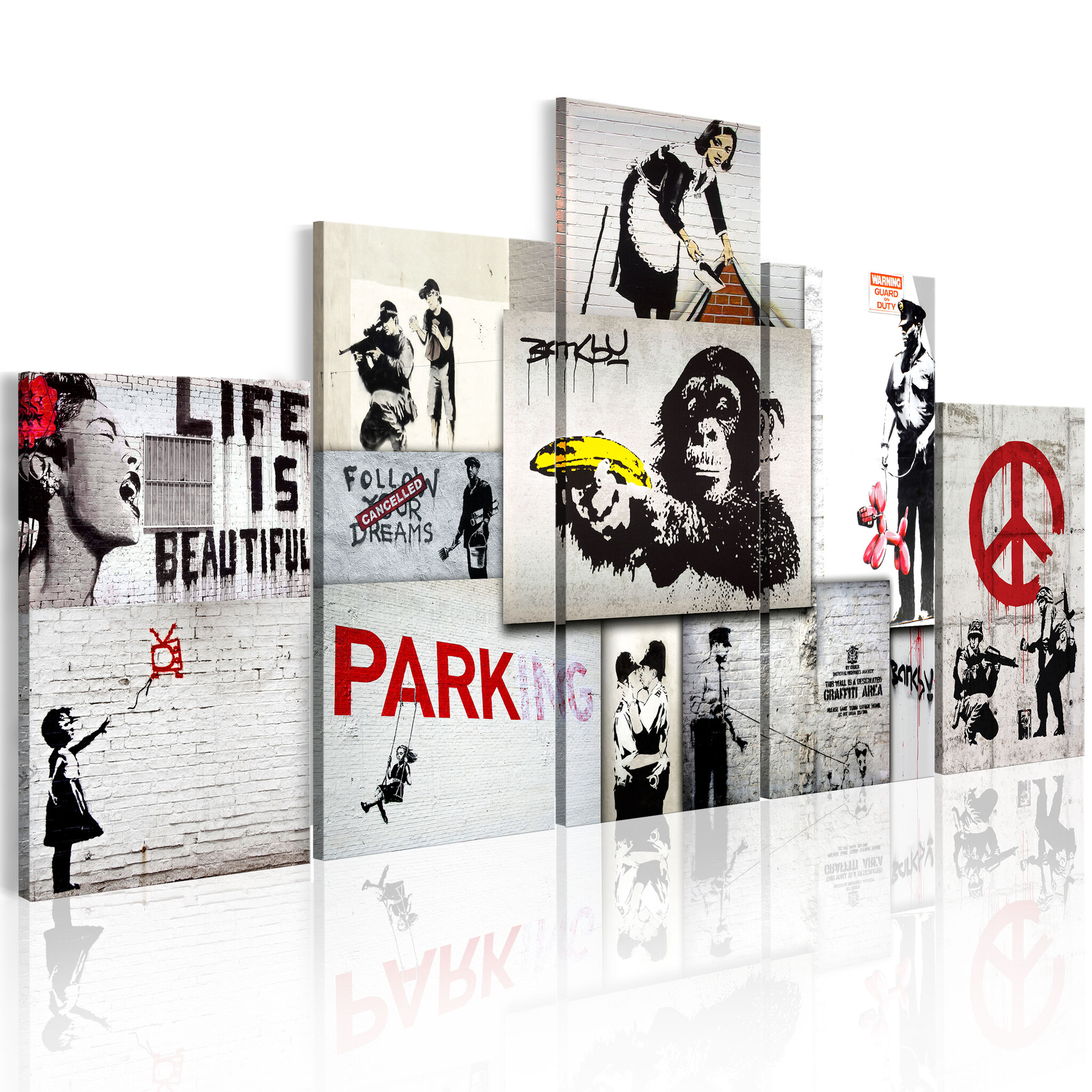 Schilderij - Street Crimes: Banksy Art afbeelding