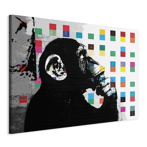 Schilderij - Banksy The Thinker Monkey