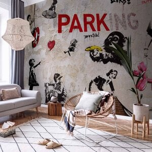 Fotobehang - [Banksy] Graffiti Collage