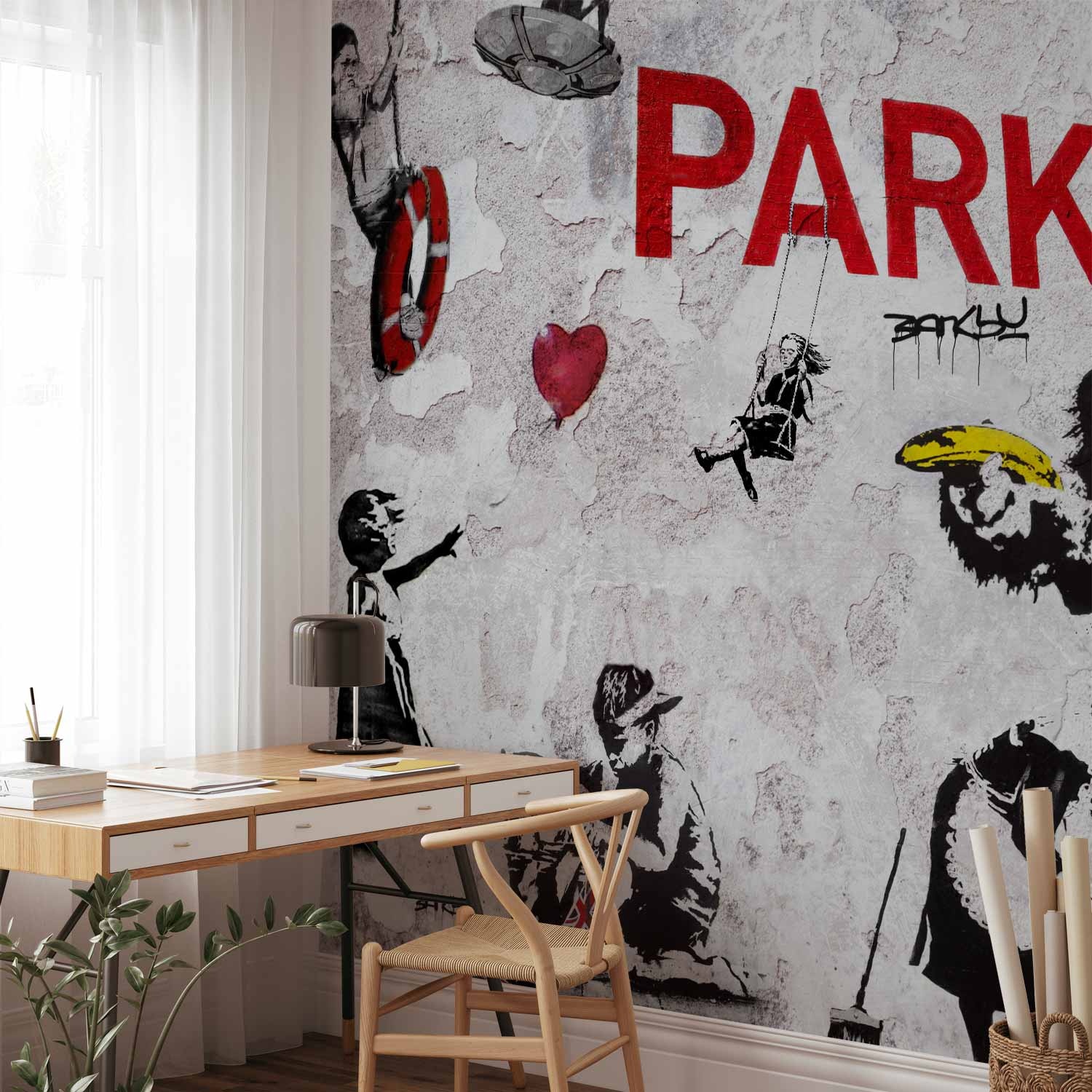 Fotobehang - [Banksy] Graffiti Diveristy afbeelding