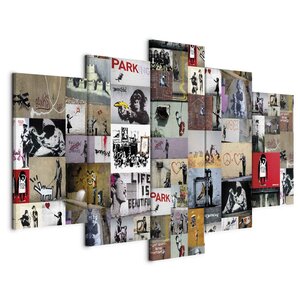 Schilderij - Art of Collage: Banksy IV