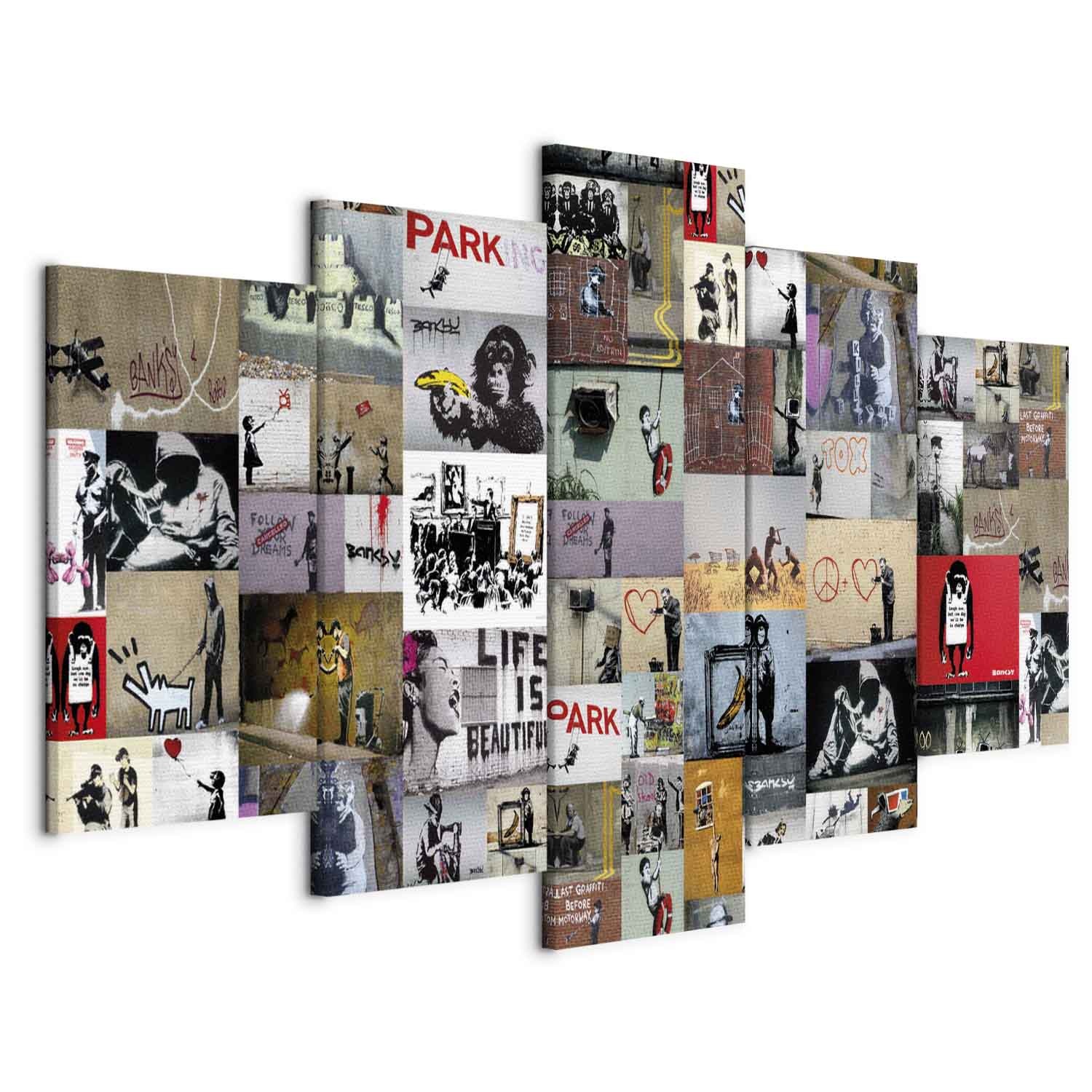 Schilderij - Art of Collage: Banksy IV