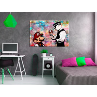 Schilderij - Banksy: Colourful Brick Schilderij - Banksy: Colourful Brick
