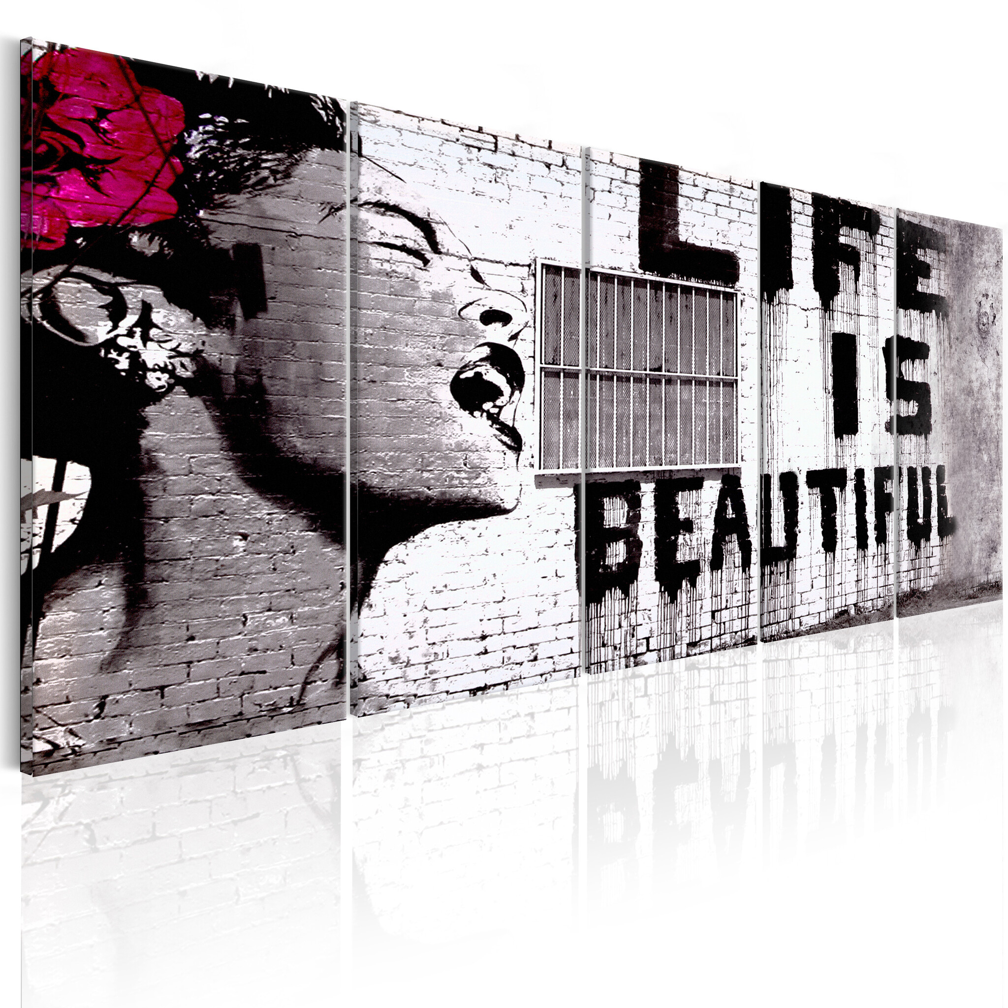 Schilderij - Banksy: Life is Beautiful afbeelding