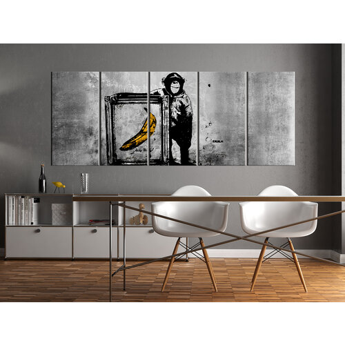 Schilderij - Banksy: Monkey with Frame