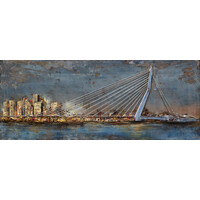 Schilderij - Metaalschilderij -60x150cm- Erasmusbrug Rotterdam Schilderij - Metaalschilderij -60x150cm- Erasmusbrug Rotterdam