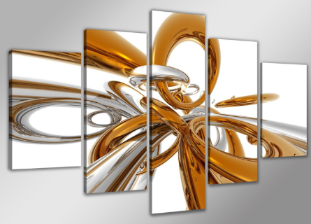 Schilderij - Abstract, 200x100cm 5-luik afbeelding