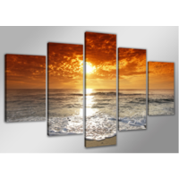 Schilderij- Strand zonsondergang , 200x100cm Schilderij- Strand zonsondergang , 200x100cm