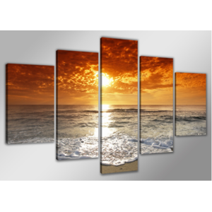 Schilderij- Strand zonsondergang , 200x100cm