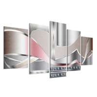 Schilderij- Abstract rose en zilver, 200x100cm Schilderij- Abstract rose en zilver, 200x100cm