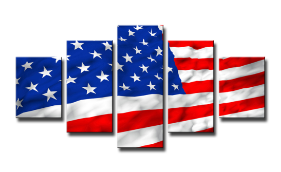 Schilderij - Amerikaanse vlag 100x50cm afbeelding