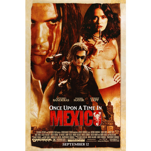 Karo-art Poster -Once upon a time in Mexico, 2003, Originele Filmposter, Premium Print, Professioneel Fotopapier