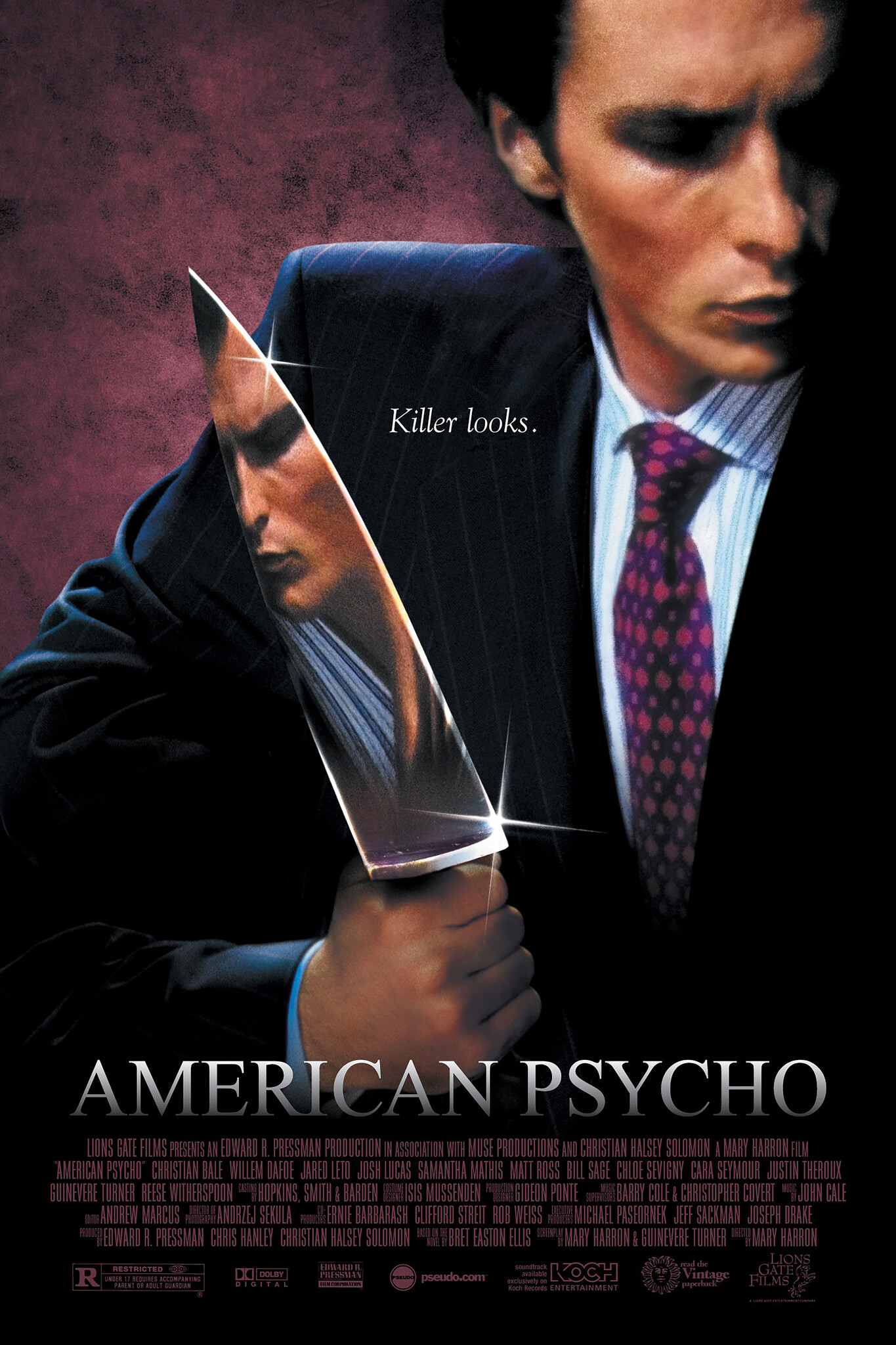 Poster - American Psycho, 2000, Originele Filmposter, Premium Print, Professioneel Fotopapier afbeelding