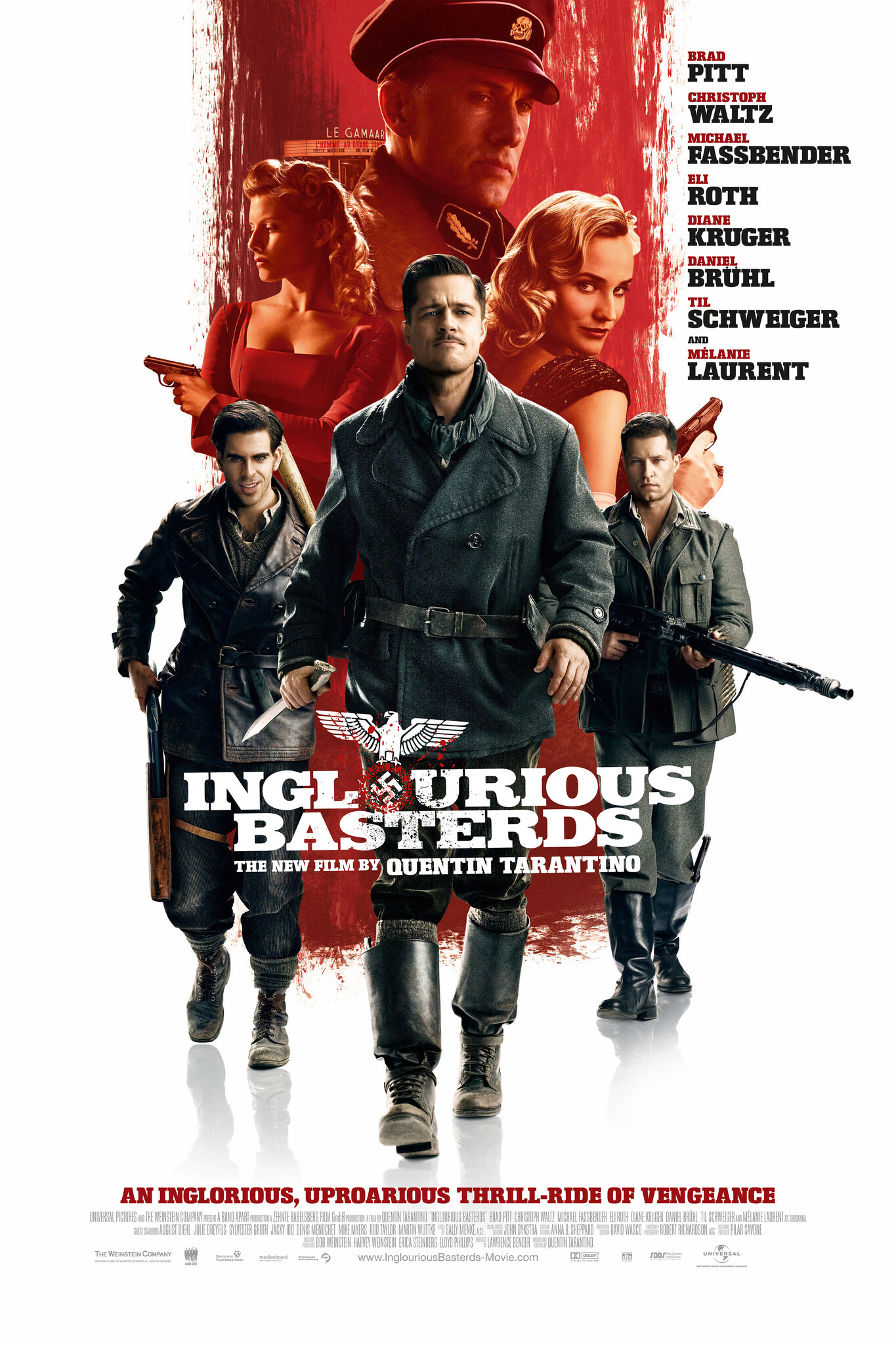 Poster-Inglourious Basterds, 2009, Originele Filmposter, Premium Print, Professioneel Fotopapier afbeelding