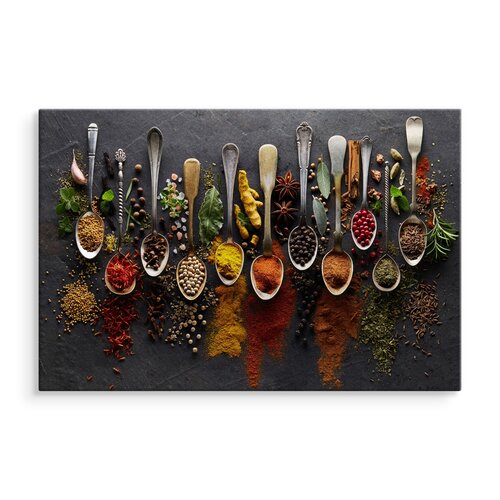 Schilderij - Specerijen, multi-gekleurd, wanddecoratie  - 70x50cm