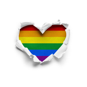 Karo-art Schilderij - Gay pride, LGBT , love - regenboog , Multikleur,90x60cm