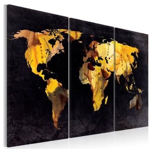 Schilderij - Als de wereld was een woestijn ,3-luik, 60x40cm