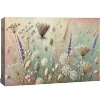 Schilderij - Wilde Bloemen ,kruid weide in pastel tinten, 80X60cm, 1luik Schilderij - Wilde Bloemen ,kruid weide in pastel tinten, 80X60cm, 1luik