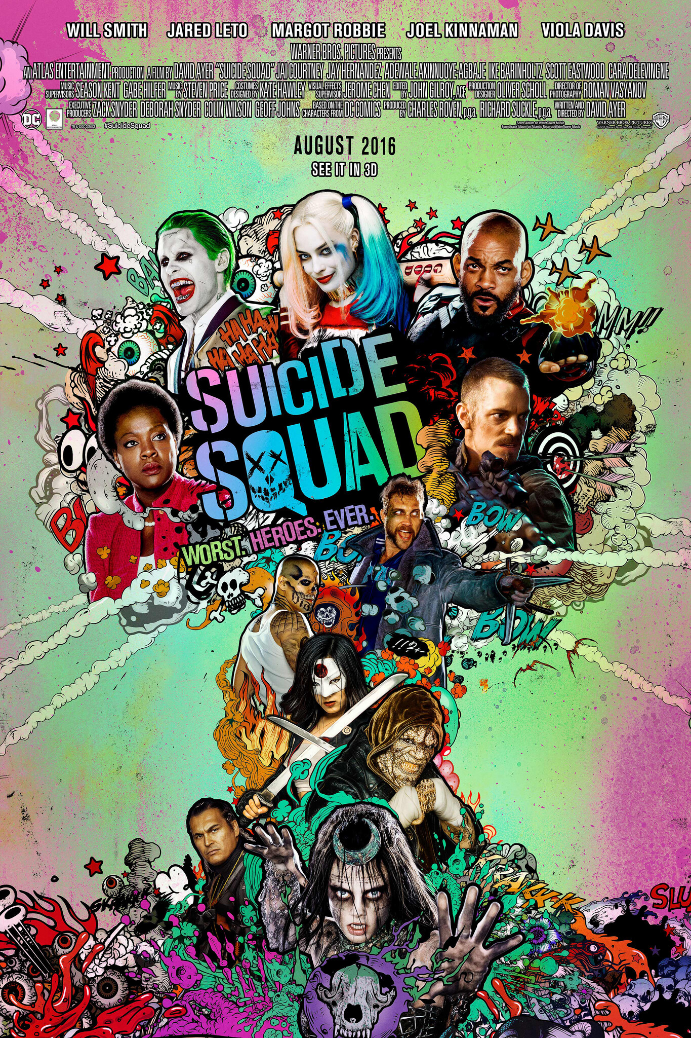Poster - Suicide Squad, 2016, Originele Filmposter, Premium Print, Professioneel Fotopapier afbeelding