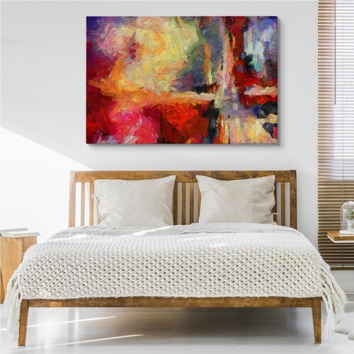 Schilderij - Hedendaagse Abstractie, Multikleur, Premium Print - 120x80cm