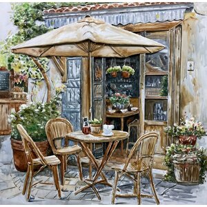 Schilderij -  Metaalschilderij -  Tarras ,100x100cm,  3D schilderij