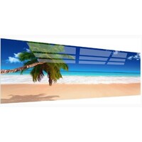 Acrylglas Schilderij - Strand met Palmbomen - 90x60cm